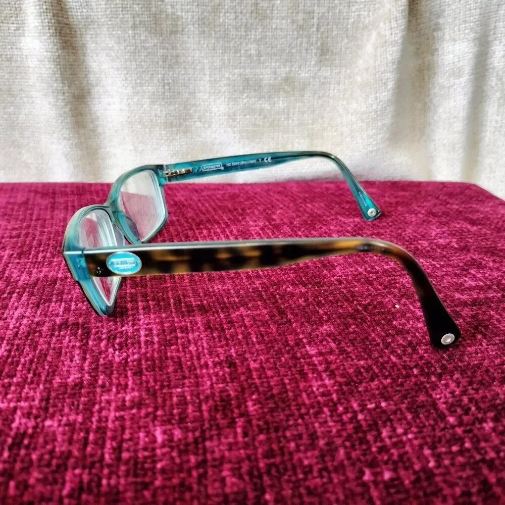 Coach Eyeglasses Frame Dark Tortoise Teal HC6040 Brooklyn 5116 52[]16 135